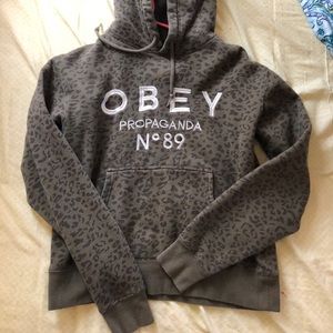 obey leopard hoodie
